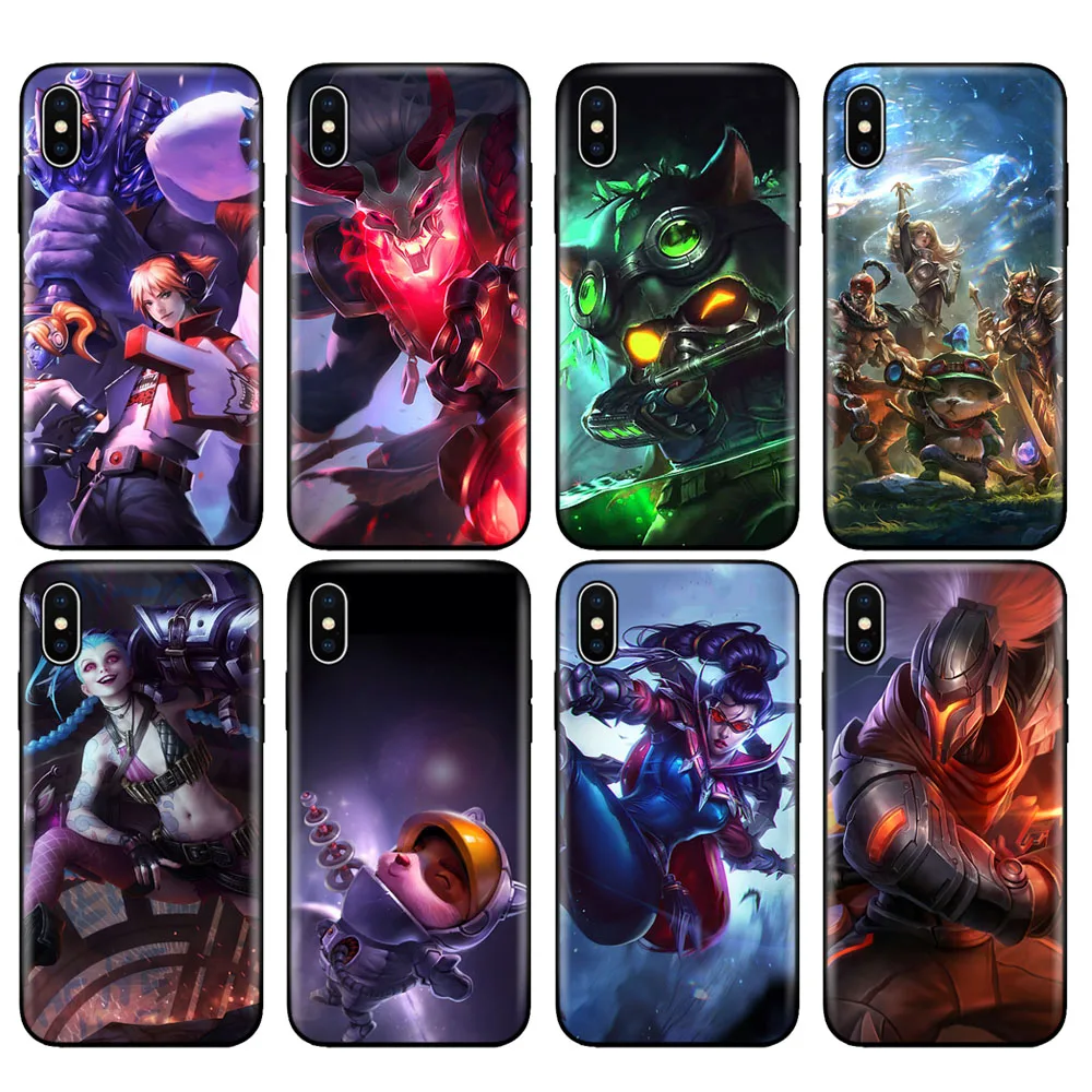 Черный чехол из ТПУ для iphone 5 5s SE 2020 6 6s 7 8 plus x 10 силиконовый XR XS 11 pro Max League of Legends