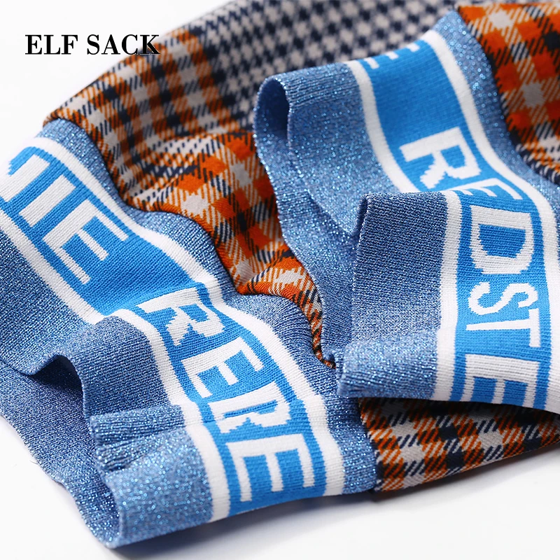 ELFSACK осень новые женские штаны повседневные трикотажные с эластичной резинкой на