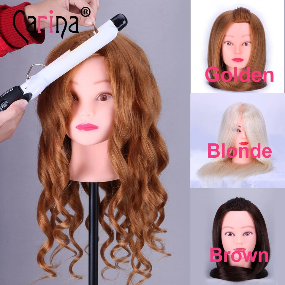 

80% Real Hair Hairdressing Head Hairdresser Mannequin Head For Hairstyles Doll With Long Hair Mannequins For Sale + Free Clamp