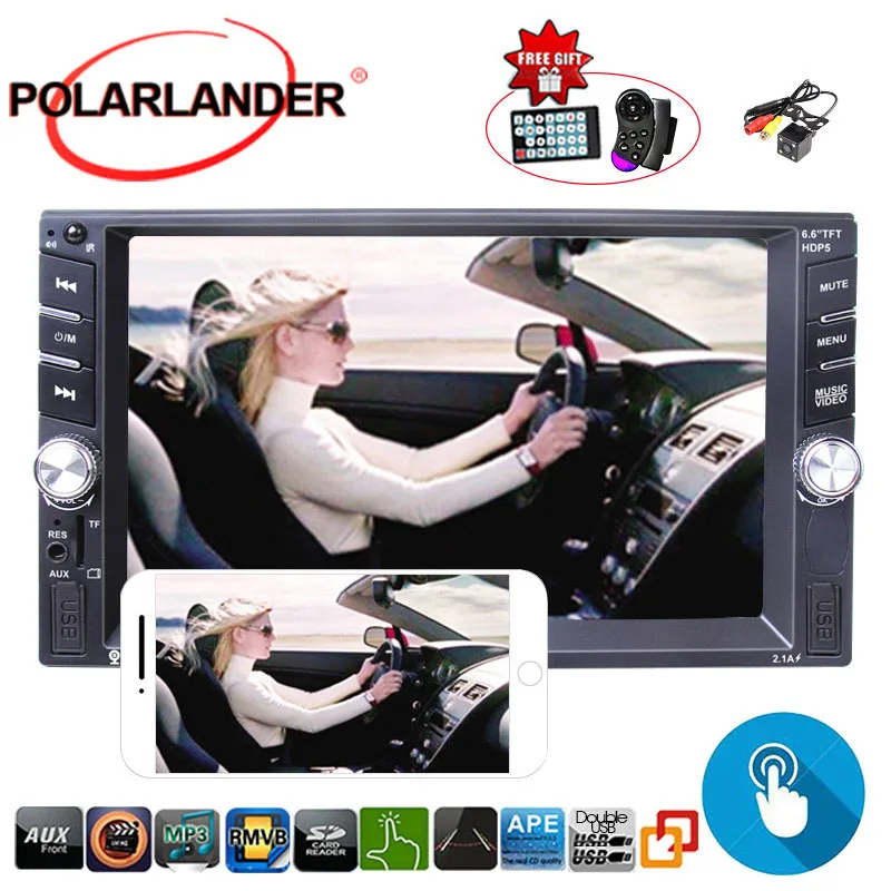 

6.6"Touch Screen Car Radio 2Din USB Mirror For Android Phone Bluetooth With Camera MP5 Player 12Language Mirror Link Screen