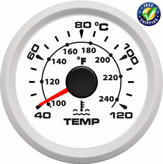 

Pack of 1 52mm Pointer Water Temperature Gauge Modification Waterproof 9-32V Water Temp Meter with Sensor for Auto Truck Boat