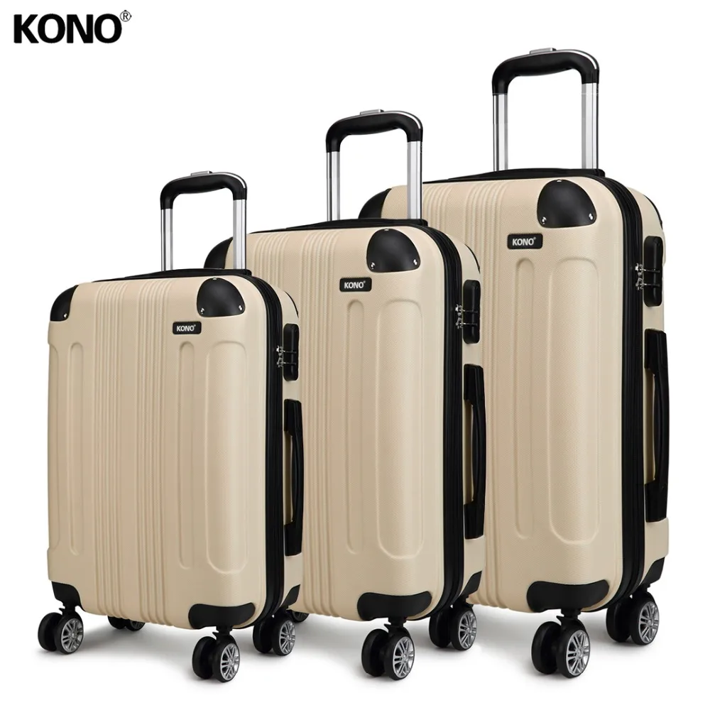 KONO Suitcase Travel Bags Rolling Hand Luggage Set Carry on Trolley
