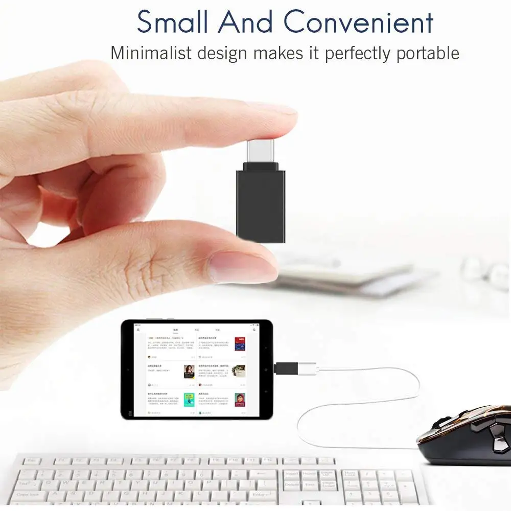 Ascromy 2PCS USB-C to USB 3.0 Adapter OTG For Xiaomi Mi6 Mi8 Mi 8 6 A2 Samsung Galaxy S8 S9 Plus Note 9 8 lg g6 Type C Typec OTG (4)
