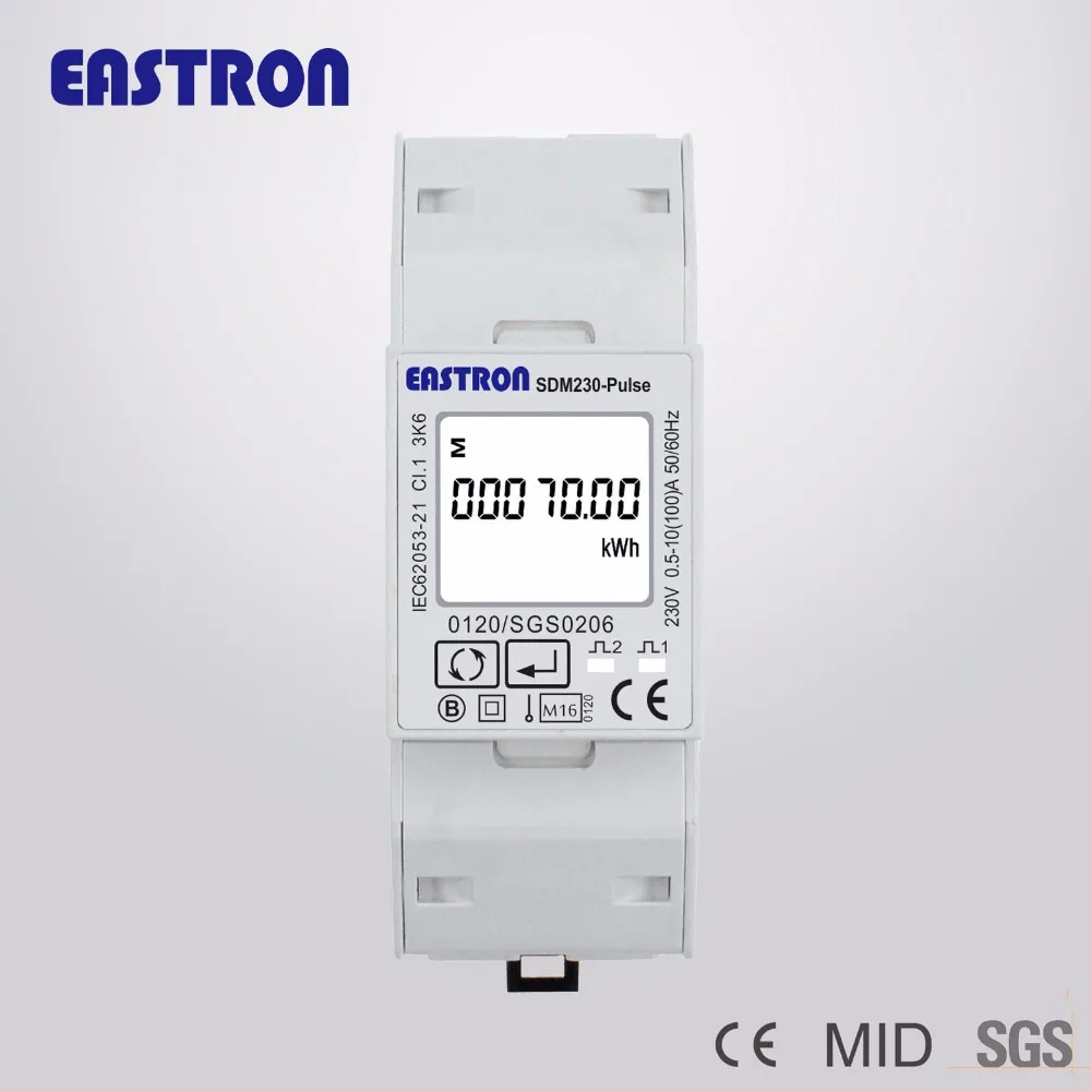 SDM230 Pulse CE 100A однофазный измеритель энергии на din рейке ватт час кВтч PV солнечной не