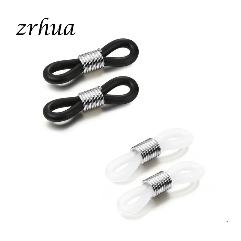 

ZRHUA Lowest Price 20pcs/10Pair White/Black Silica gel Sunglasses Glasses Rope Connector Eyewear Holder Accessories For Jewelry