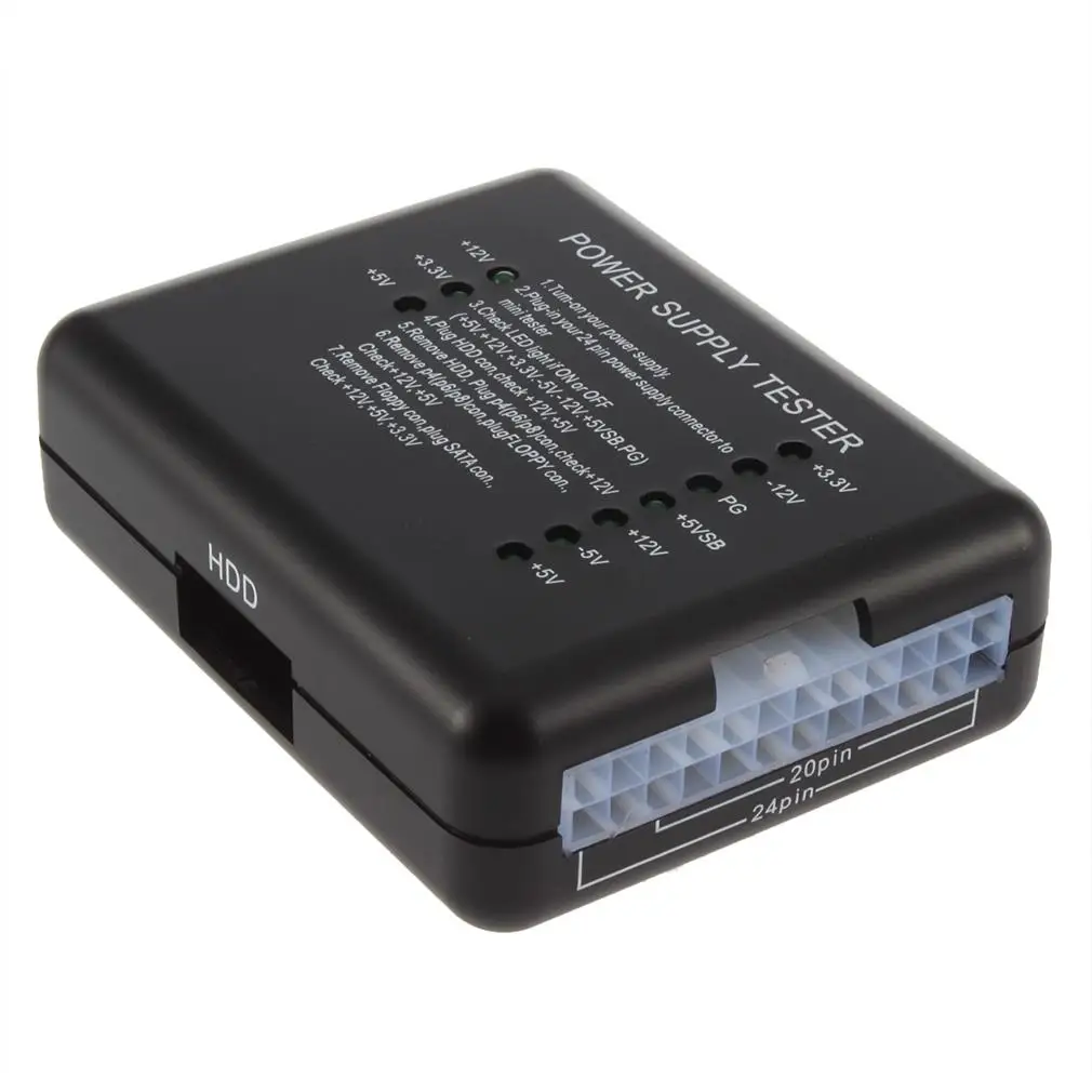 Тестер блока питания 20/24 Pin для PSU ATX SATA HDD тестер измерительный присветодиодный ПК