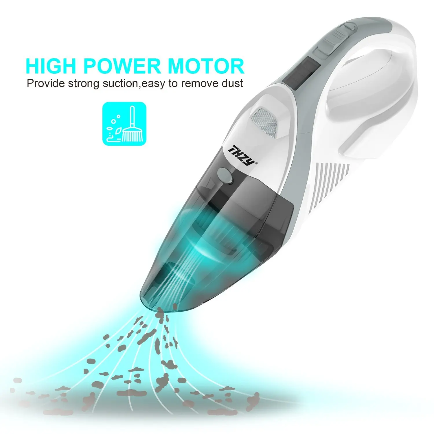 

Hand-held Cordless Vacuum,THZY Hand Car Cleaner Vac Portable Vacuum Cleaner, Li-ion Battery Powered Rechargeable, Powerful Por