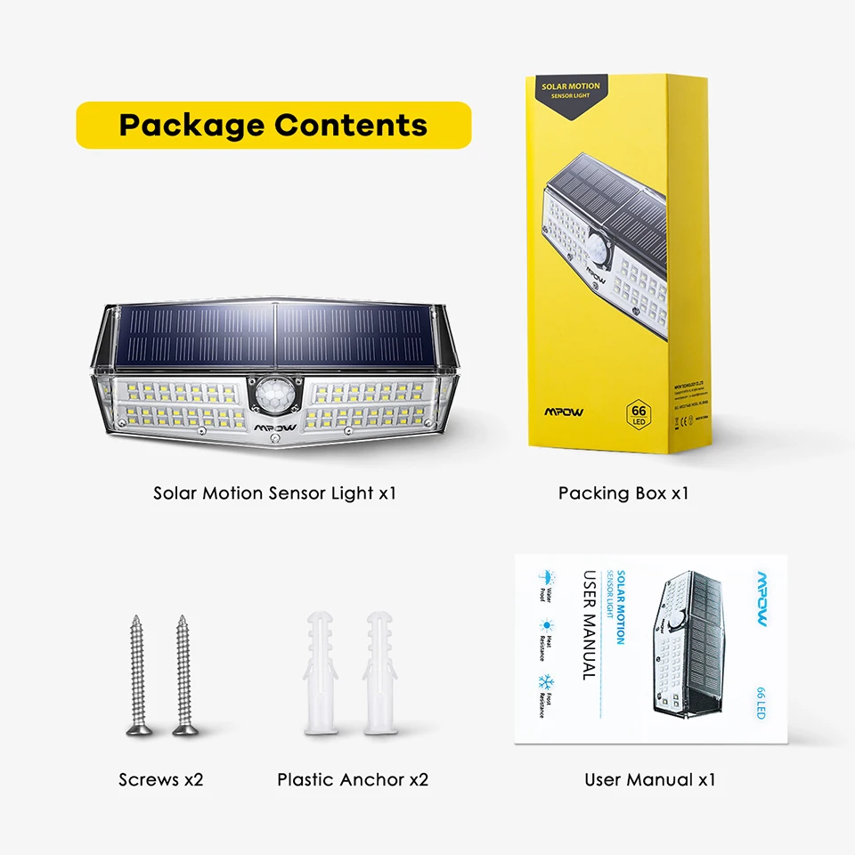 Mpow CD174 3 Adjustable Light Model 66 LED Bright Solar Powered Outdoor Lights (8)