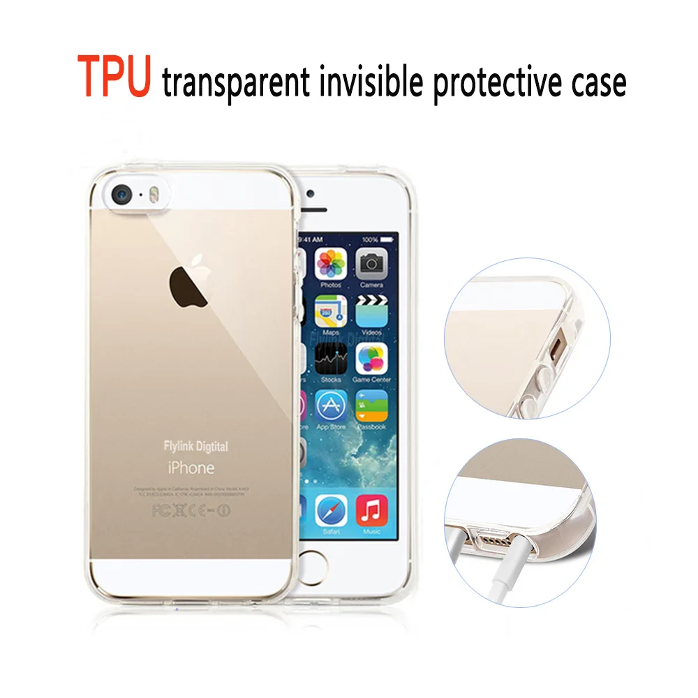 Ultra Thin Soft TPU Case For iPhone 5s 6 7 8 Phone Silicon Transparent 5 S Plus X Se Full Cover Cases | Мобильные телефоны и