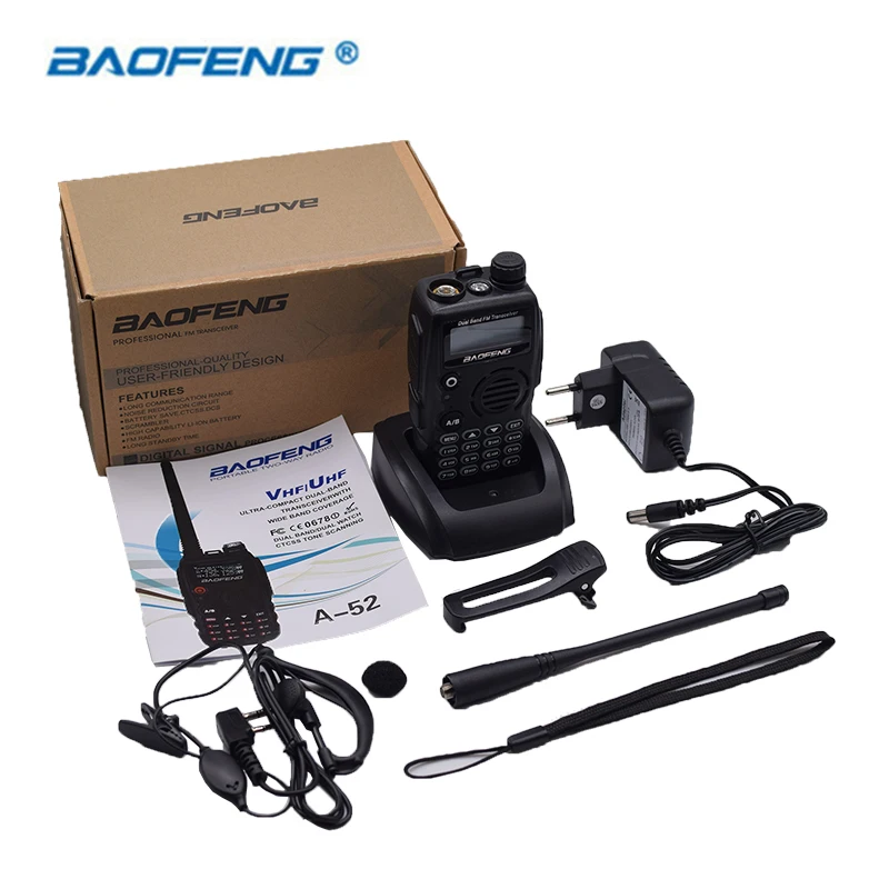 Baofeng A52 рация BF двухдиапазонный УКВ 136 174/ 400 520HZ ham двухстороннее радио Cb Ham