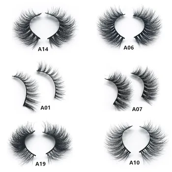 

3D Mink Lashes 1 Box 1 Pair Packing Natural Thick Crisscross Messy False Eyelashes Pure Handmade Cotton Stalk Fake Eyelashes A06
