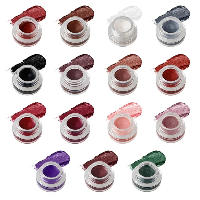 

Natural 15 Colors Single Eyeshadow Cream Waterproof Long Lasting Pigments Red Green Color Shimmer Metallic Eye Shadow