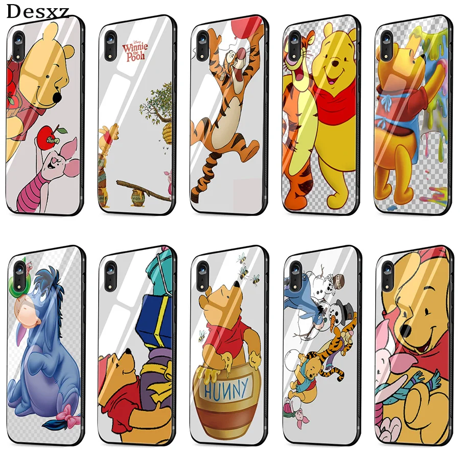 

Gerleek Winnie Pooh Glass Case For iPhone 5 5s SE 6 6s 7 8 Plus X XR XS Max Cover