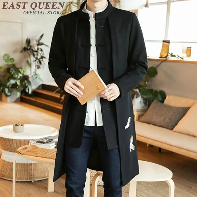 Traditional chinese clothing for men male overcoat outerwear oriental