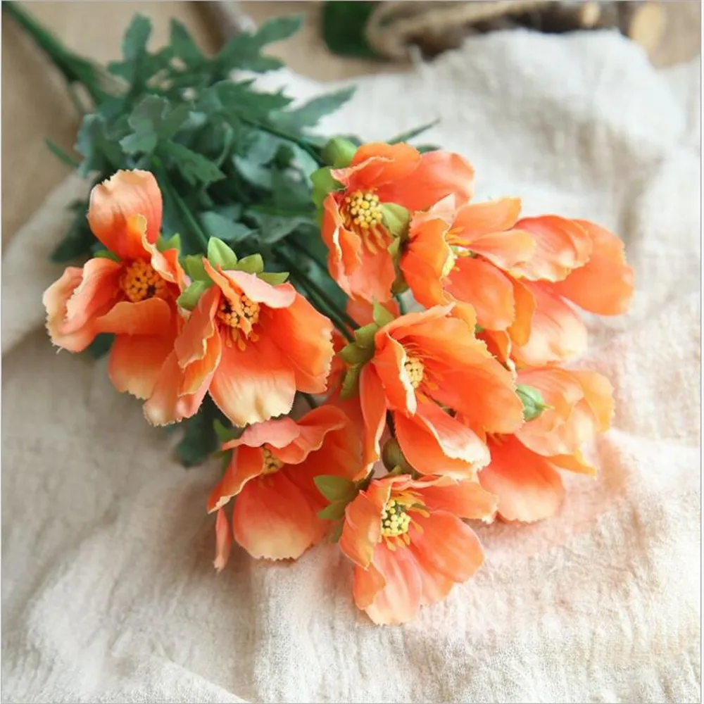 30Pcs Artificial Sunflower Heads Silk Flower Bulk Wedding Home Decor Orange