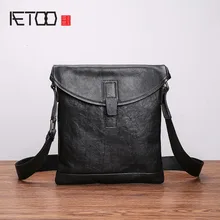 AETOO Leather men's bag shoulder bag men's leather vertical section business casual first layer cowhide men's diagonal bag tide