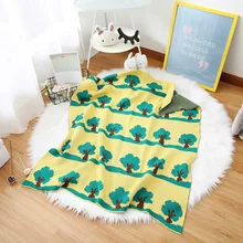 Летнее Детское хлопковое спальное одеяло с милым мультипликационным рисунком, ИК-кондиционерное одеяло для малышей, милое, удобное для кожи одеяло s 90*110 см