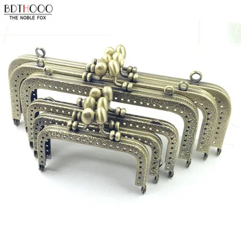 

DIY Clutch Purse Frame Handle Coins Bags Part Metal Kiss Clasp Lock Frame Handbags Accessories For Bag 8.5/10.5/12.5/15/18/20cm
