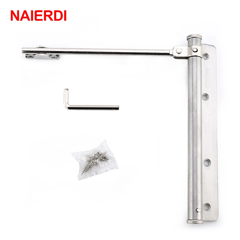

NAIERDI Door Closer Spring Strength Adjustable Surface Mounted Stainless Steel Automatic Stainless Steel Door Closer Bear 40KG