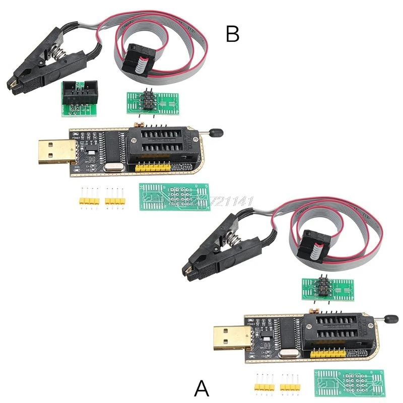 CH341A 24 25 серии EEPROM флэш-память биос USB SOP8 тестовый зажим для EEPROM 93CXX/25CXX/24CXX программирование в цепи+ 2 адаптера