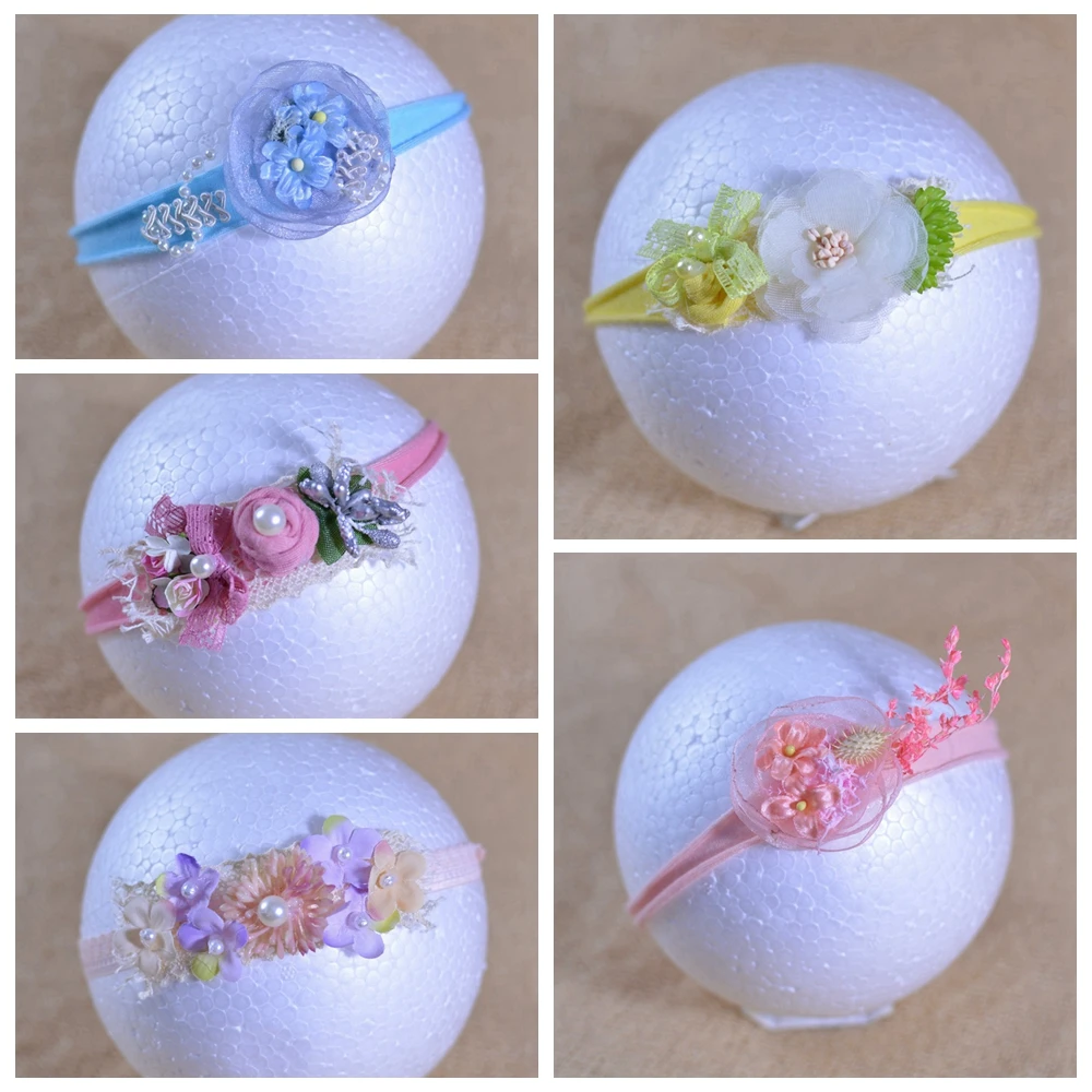 Newborn photography props baby headband with flower baby photo shooting headwear girl lovely hot-sell shooting crown