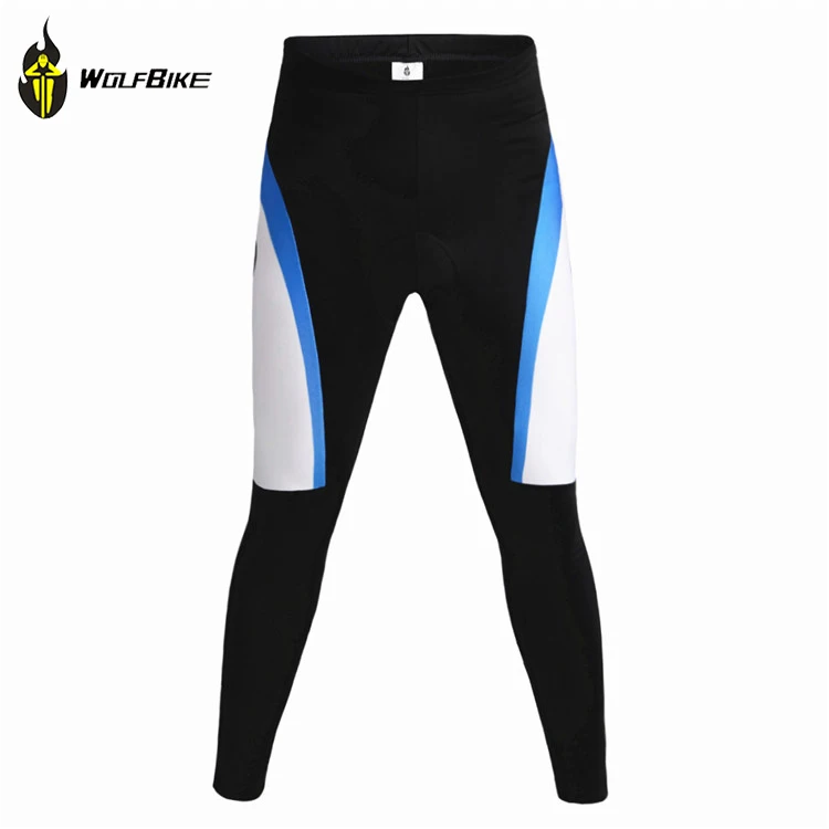 

2016 WOLFBIKE Original Thin Fleece Mountain Bike Sportswear Bicicleta Padded Pants Winter Windproof Cycling Tights Blue M-3XL
