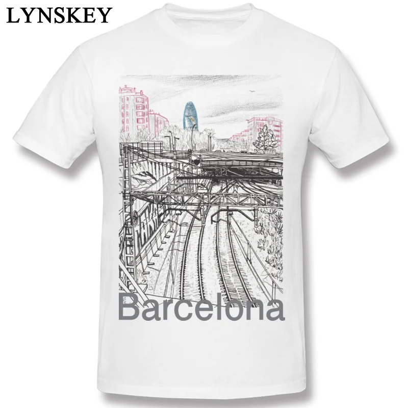 Boy Tops Shirts New Design Customized T Shirt Cotton Fabric Round Neck Short Sleeve Casual Barcelona_01 Tee-Shirt Top Quality white