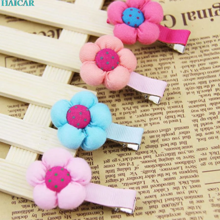 Flower Dot Hair Clips Girls Cute Kids Hair Accessories Sweet Baby Hair