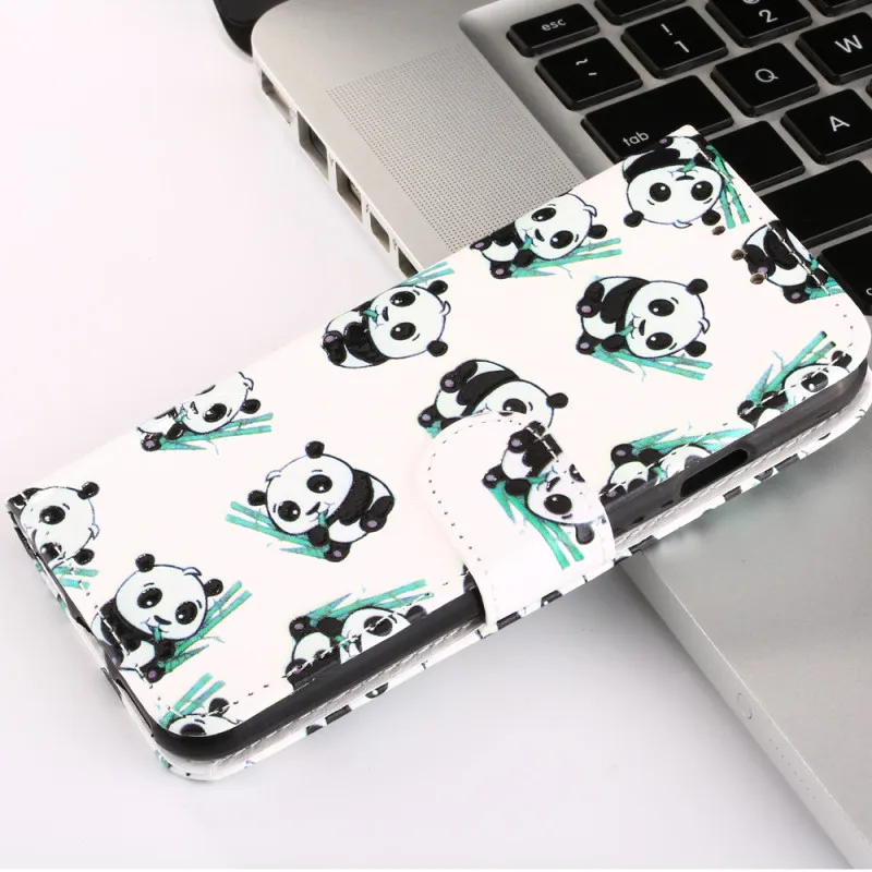 

For Huawei P10 Lite Case Fashion PU Leather Wallet Stand Cover for Huawei P9 Lite P8 Lite Honor 6A Cute 3D Flower Animal Cases