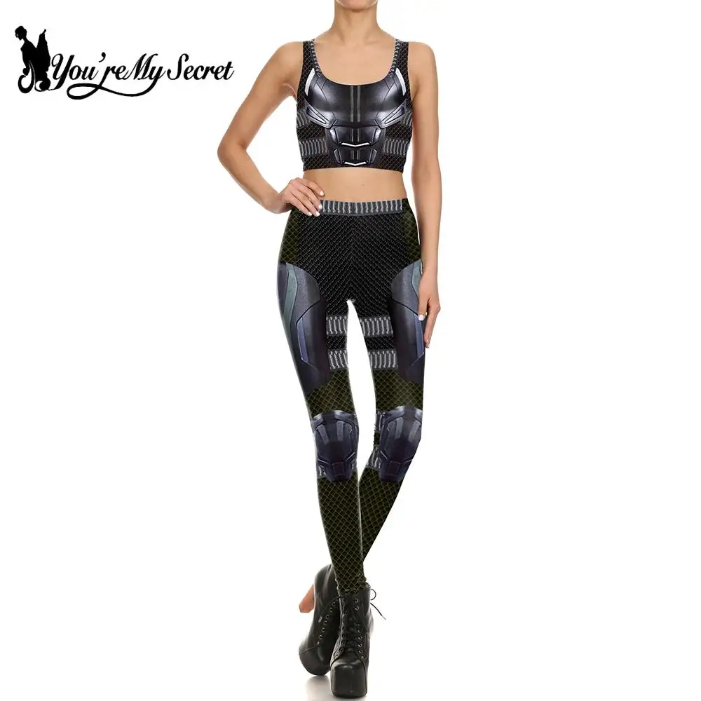 

[You're My Secret] New Fashion X-Man Women Cosplay Costume 3D Printing Dark Phoenix Elastic Slim Sets Workout Leggings Crop Tops