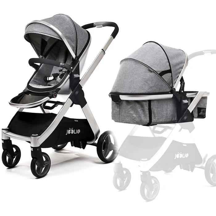 

High Landscape Baby Stroller PU Wheel Fabric Waterproof One Step On Double Brake Breathable Four Wheels Stroller Perfect Gifts