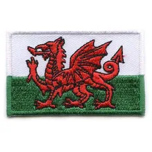 Уэльс страна Вышивка эмблема сделаны твил с вырезом тепла Бродер и железо на поддержку принять заказ MOQ50pcs