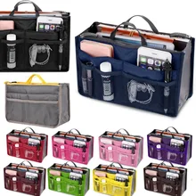 Free Shipping 2016 Fashion Women Multifunction Travel Cosmetic Makeup Insert Pouch Toiletry Organizer Handbag Storage Purse