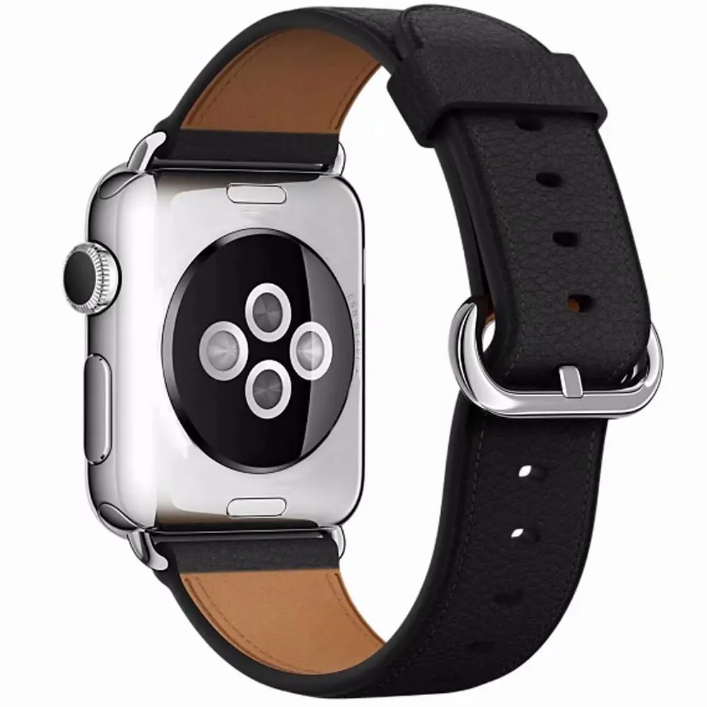 Ремешок из натуральной кожи для iWatch 5 4 3 2 1 сменный ремешок с классической пряжкой для часов Apple Watch 42 мм 38 мм 40 мм 44 мм