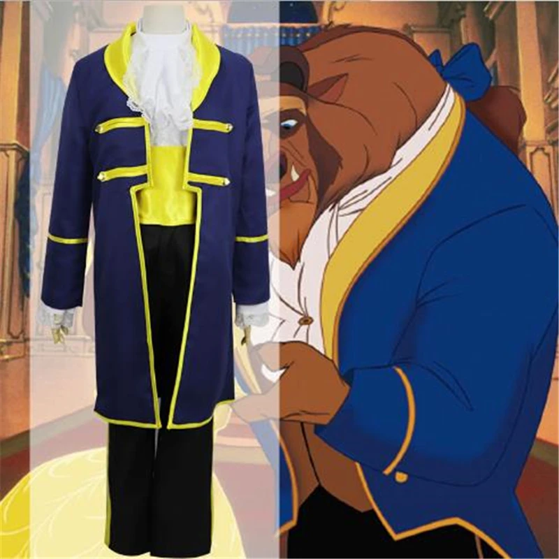 Halloween Cosplay Adult Male Movie Beauty and Beast Prince Adam Costume Beast Fancy Party Cosplay Costume Set Halloween Cosplay Adult Male Movie Beauty and Beast Prince Adam Costume Beast Fancy Party Cosplay Costume Set