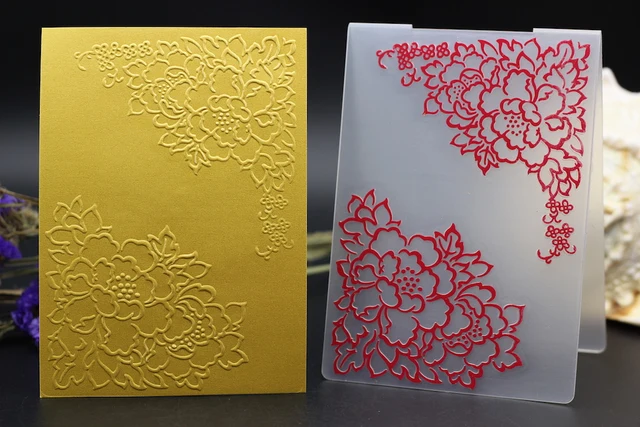 plastic embossing folder rose flower corner diy scrapbook album card