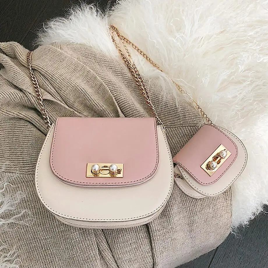

Luxury Handbag 2019 Fashion New Sweet Girl Round bag Quality PU Leather Women's Designer Handbag Chain Shoulder Messenger bags