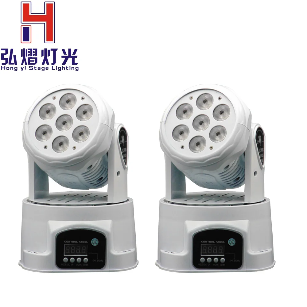

(2 pieces/lot) white 7x12w 4in1 led mini moving head wash lighting mixed color China Moving Heads Stage Professonal Lighting