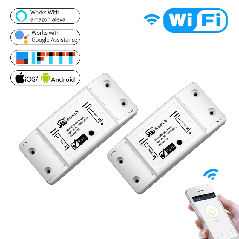 2 Pieces DIY WiFi Smart Light Switch 