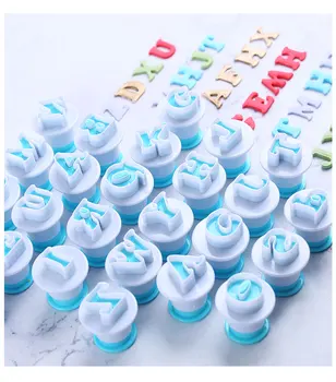 

26 Letters Case Alphabet Letter Cookies Spring Die Number Fondant Cake Biscuit Baking Mould Cookie Cutters and Stamps