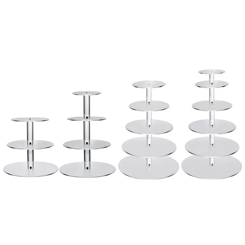 

Loozykit Acrylic Round Cupcake Stand Holders Muti-layers Birthday Party Tree Stand Dessert Display Wedding Cake Tower Home Decor