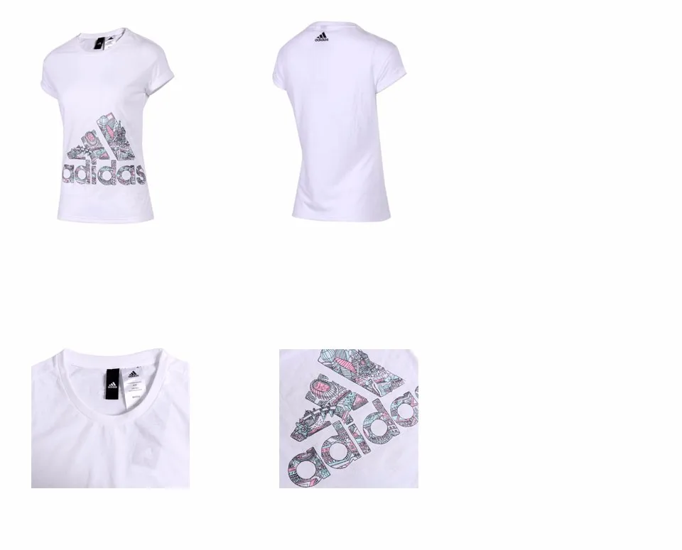 Новое поступление Adidas GFX T Большой BOS Для женщин футболки с коротким рукавом спортивная