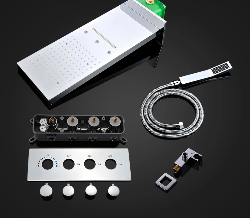 Led Shower Set 22 Waterfall Controller Smart Shower System Massage Bath & Shower Faucets (34)