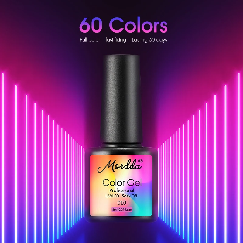 

ROHWXY 8ML Nail Gel Polish Soak Off Enamel Gel Polish UV Nail Gel Lacquer Varnish for Manicure Nail Art Design 60Colors