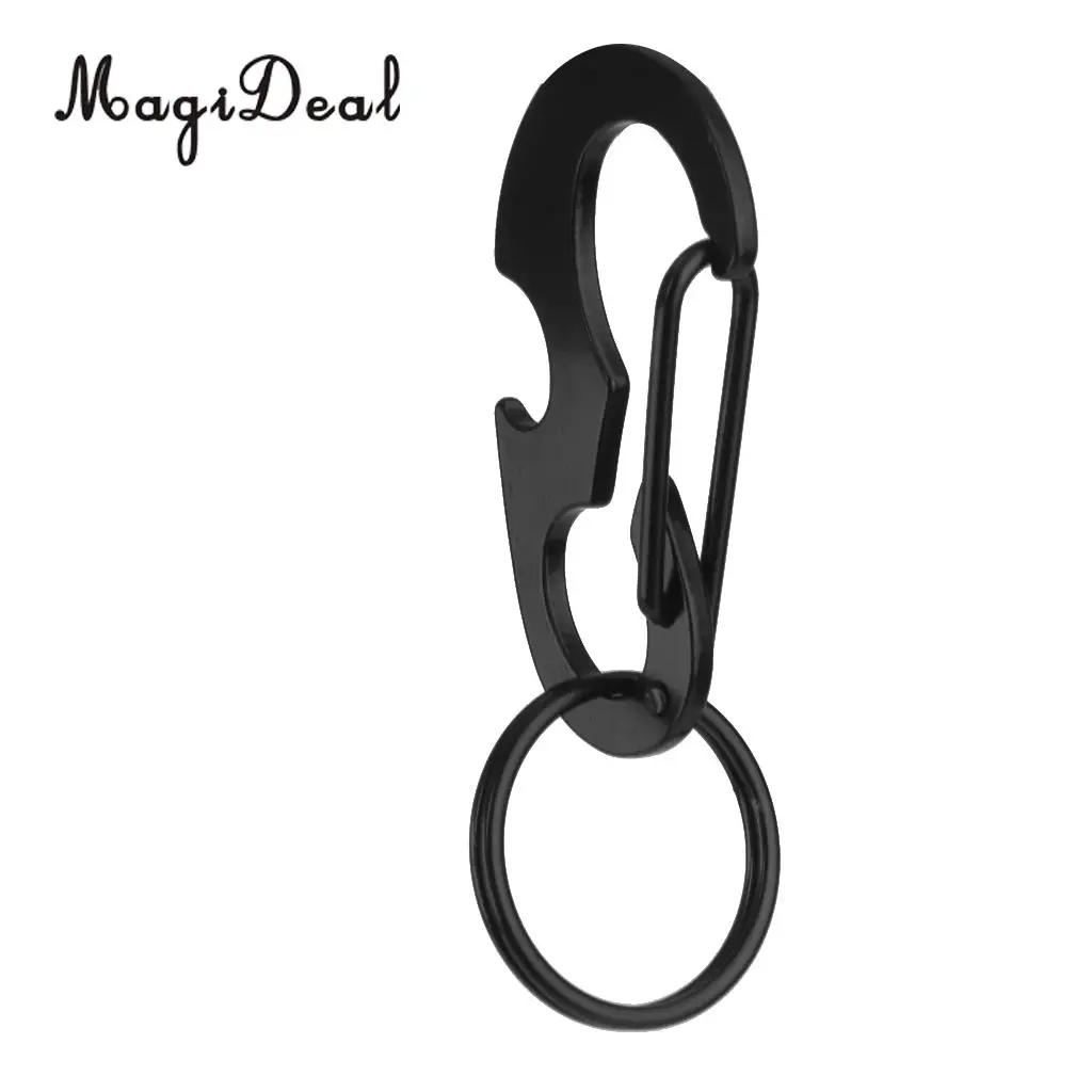 MagiDeal Light Weight Steel Buckle Hang Carabiner Buckle Keychain Hook Outdoor Accessory Black for Camping Travell Hiking Acces