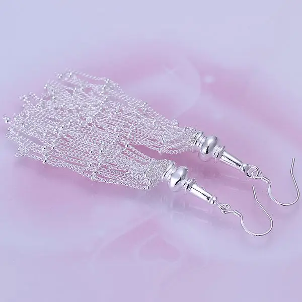 Женские серьги подвески из серебра 925 пробы с разными линиями|earrings imitation|earrings