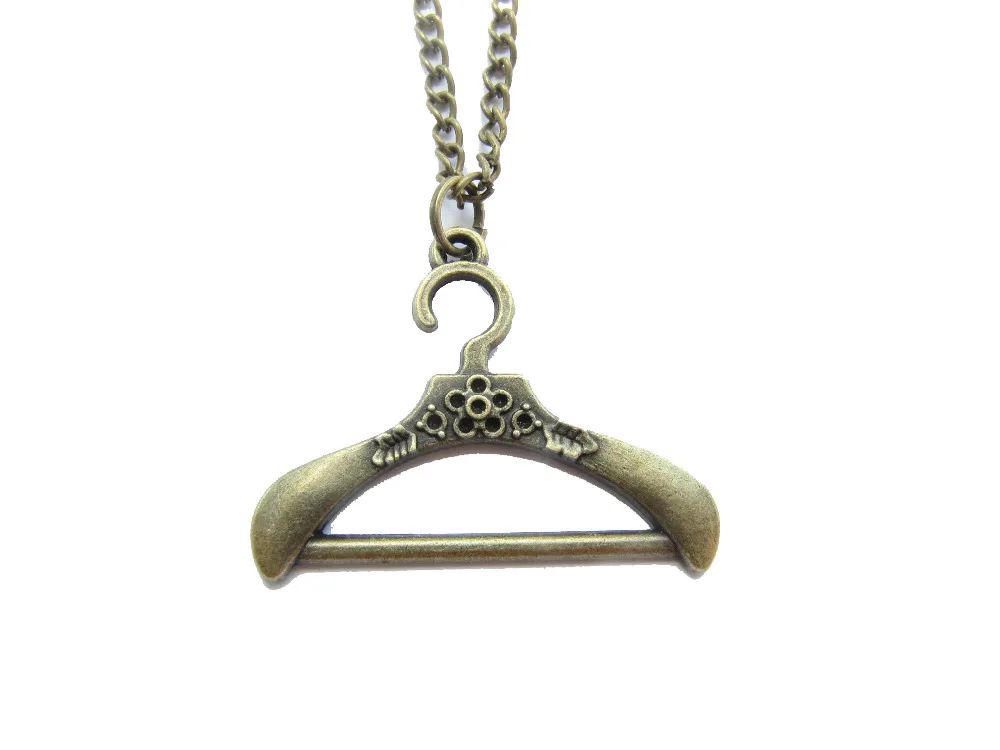 10pcs Wholesale Retro Cloth Hanger Dangling necklace, Coat Hanger
