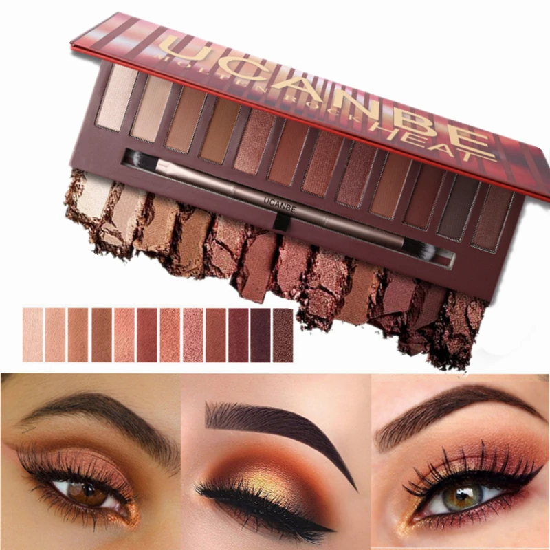 

12 Color Flame Eye Shadow Palette Matte Shimmer Makeup Mineral Pigment Long Lasting Waterproof Cosmetic Nude Eyeshadow Palette
