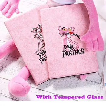 

Smart Sleep Tablet Case For iPad Air 2 iPad 6 Leather Case for iPad Air2 iPad6 Pink Panther Case Cover With Glass Film Holster