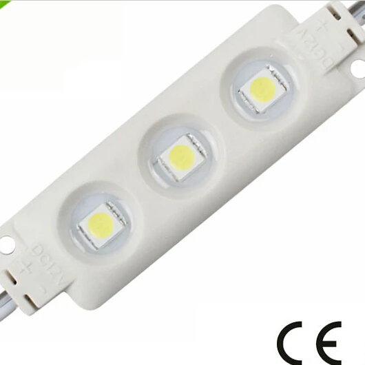 

free shipping DC12V 0.72W 60LM/PCS INJECTION LED MODULE 3LED SMD5050 IP65 waterproof led modue SMD5050 module